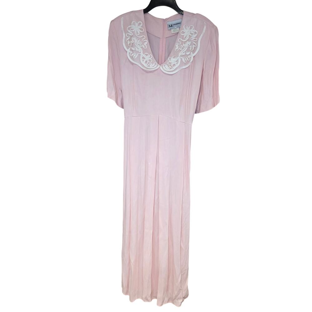 Vintage‎ SL Fashion pink maxi dress, ties in back sz 22W